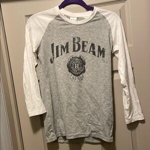 Jim Beam Gray and White Raglan Shirt